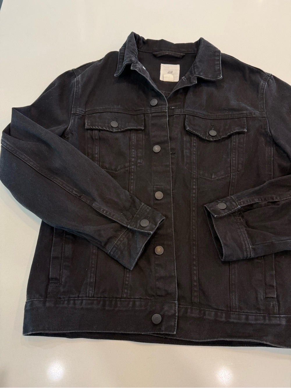 H&M Black Men’s Lightweight Denim Shirt Jacket